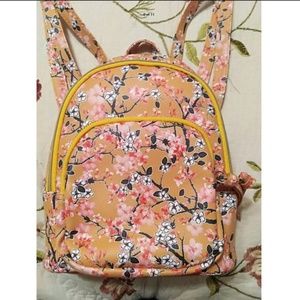 Yellow Backpack With Cherry Blossom